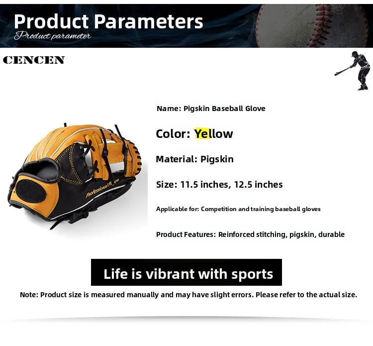 Leather Baseball Glove for Adults And Teenagers College Students Sports Class Sofall Towing Gloves Baseball Equipment
