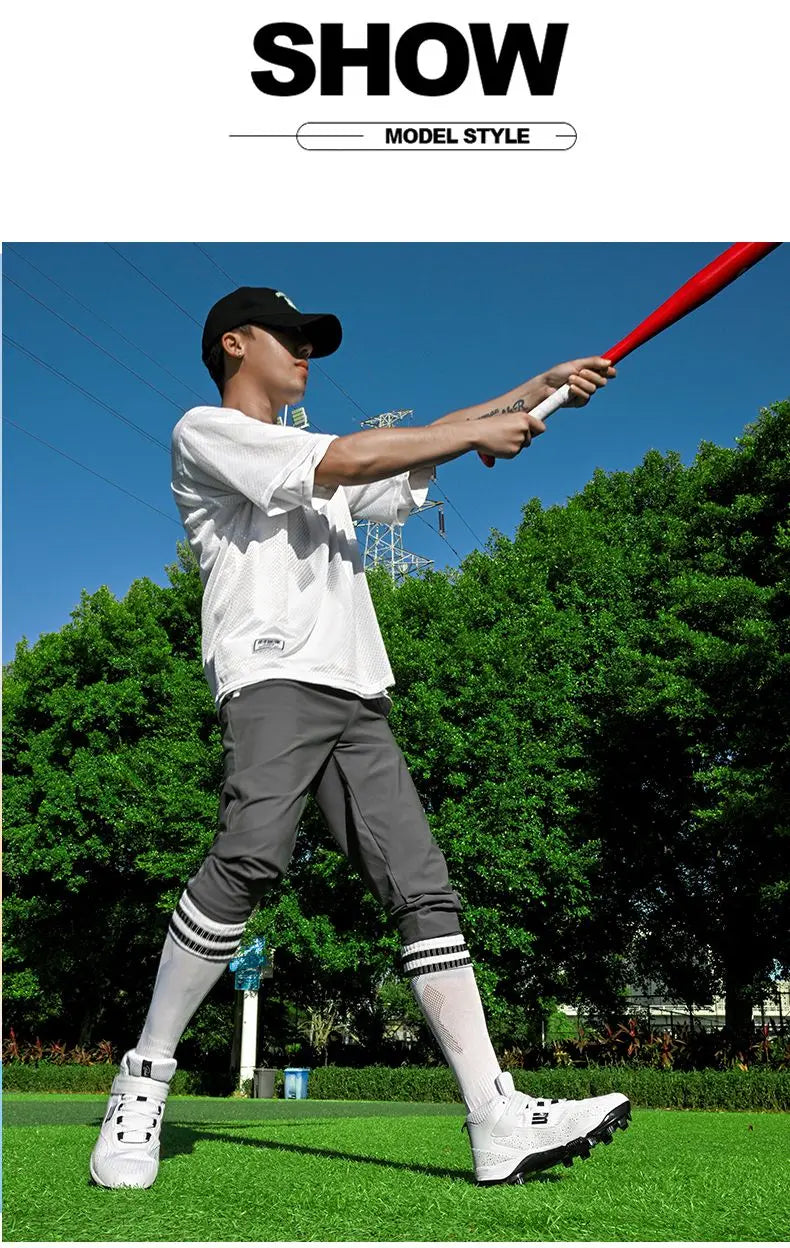 Mens Baseball Shoes Outdoor Court Shoes Mens Slip On Sneakers Breathable Fitness Trainers Shoes High Color Ballerinas