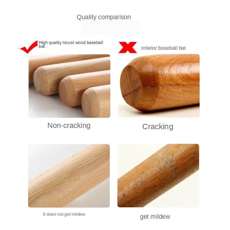 Wood Baseball Bat And Softball Gloves Ball Youth Children 21inch Outdoor Sports Home Person Self-Defense Gear