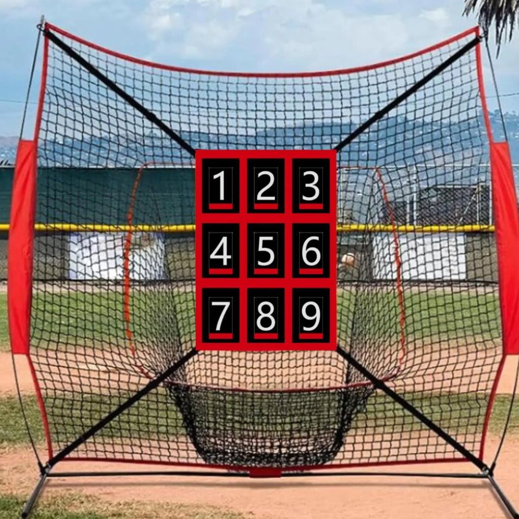 Pitching Net With Strike Zone Softball Accessories For Practice Baseball & Softball Batting Aid Pitching Adjustable Target Net