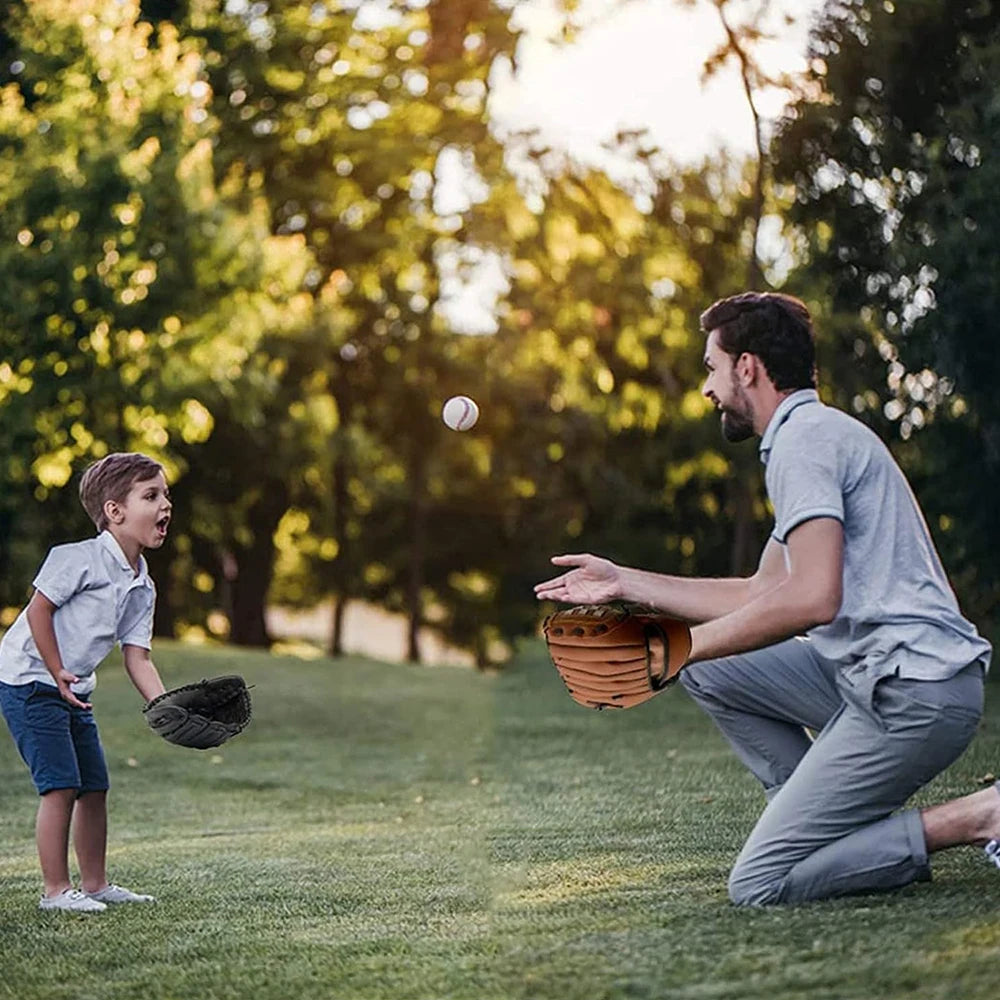 Baseball Glove for Kids Youth Adults Softball Teeball Training PU Leather Left Hand Glove Right Hand Throw Practice Equipment