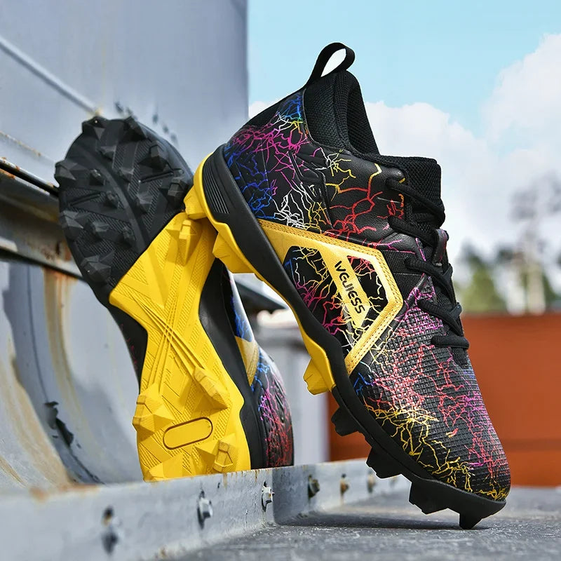 Men's Baseball Shoes Training Long Spikes Softball Shoes Non-slip Cleats And Turf Softball Sneakers Beginners Baseball Sneakers