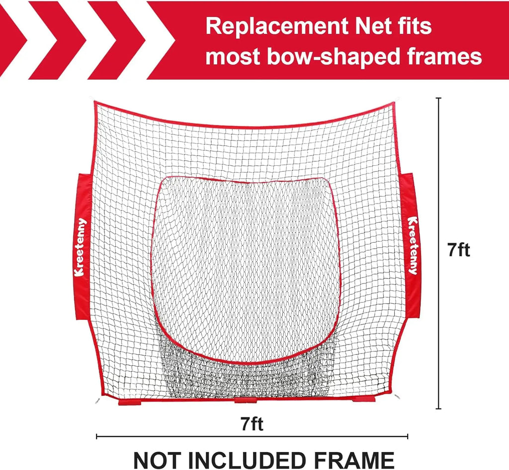 Baseball Replacement Net (NET ONLY),7'×7' Baseball Softball Practice Net for Hitting Batting Catching Pitching