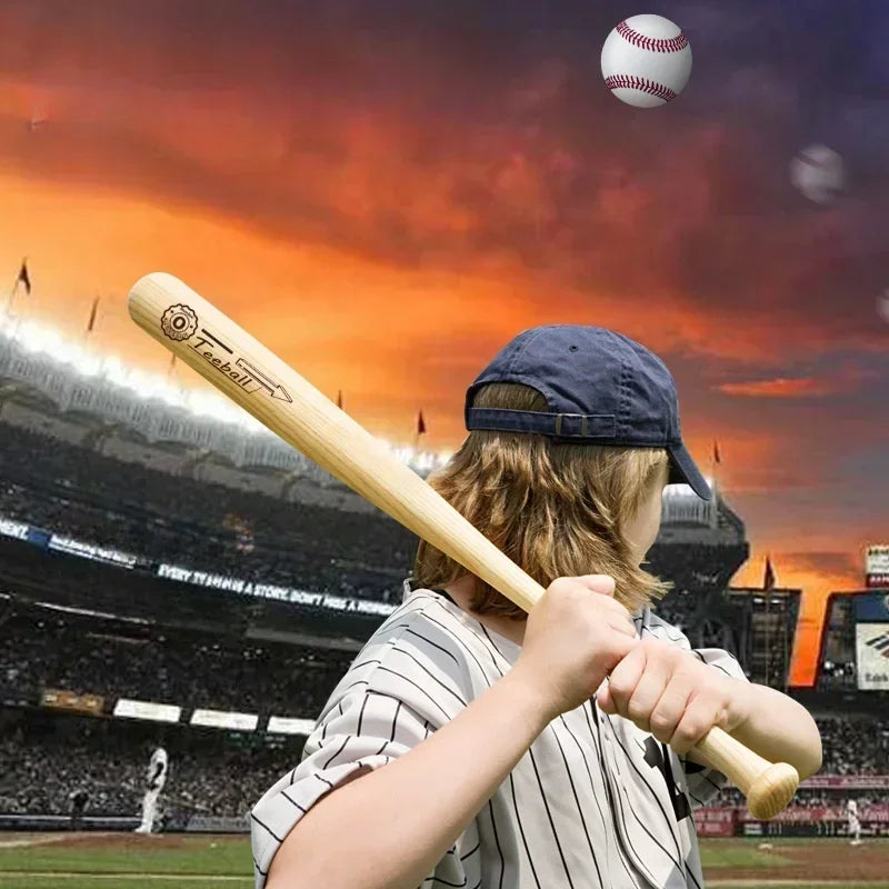 21 Inch Solid Wood Professional Baseball Bat Hardwood Stick for Softball Outdoor Sports Fitness Also Practical Self-Defense Gear