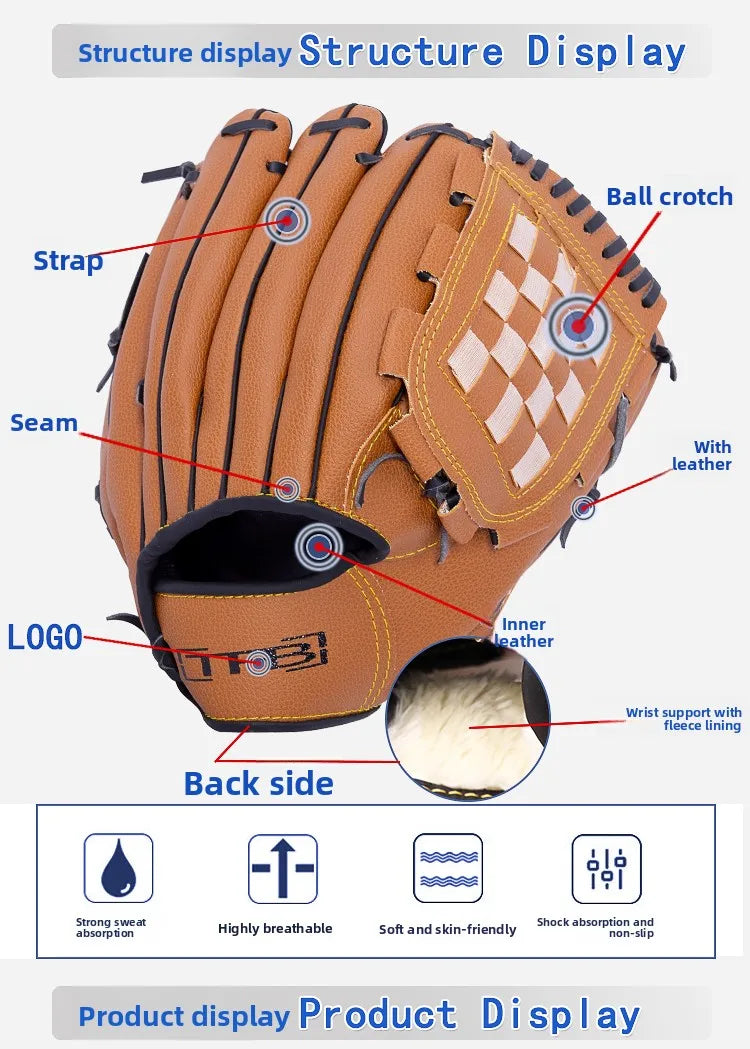 TFB Baseball Glove for Children And Teenagers Adult Student Model cher Pitcher Receiver Inner And Outer Field Gloves