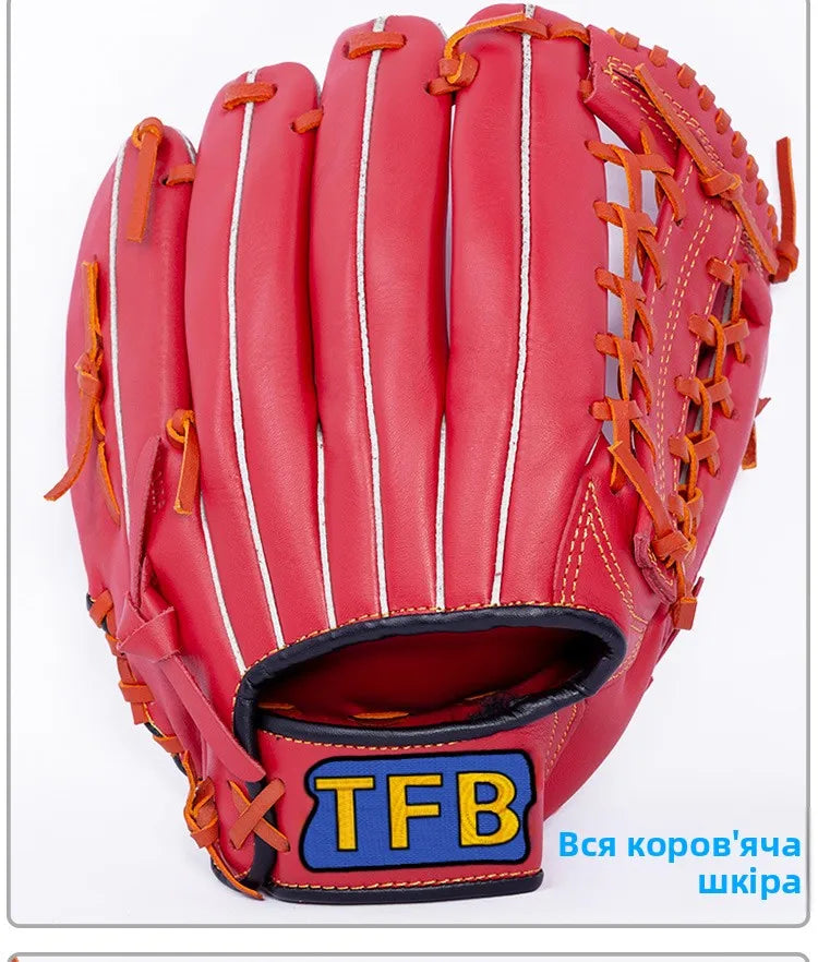 Full ain Leather Baseball Glove Sofall Mitt Profional cher Adult Youth Junior Player Fi's Handwear