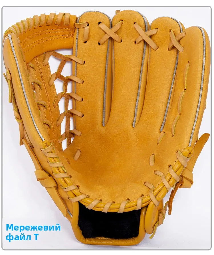 Full ain Leather Baseball Glove Sofall Mitt Profional cher Adult Youth Junior Player Fi's Handwear