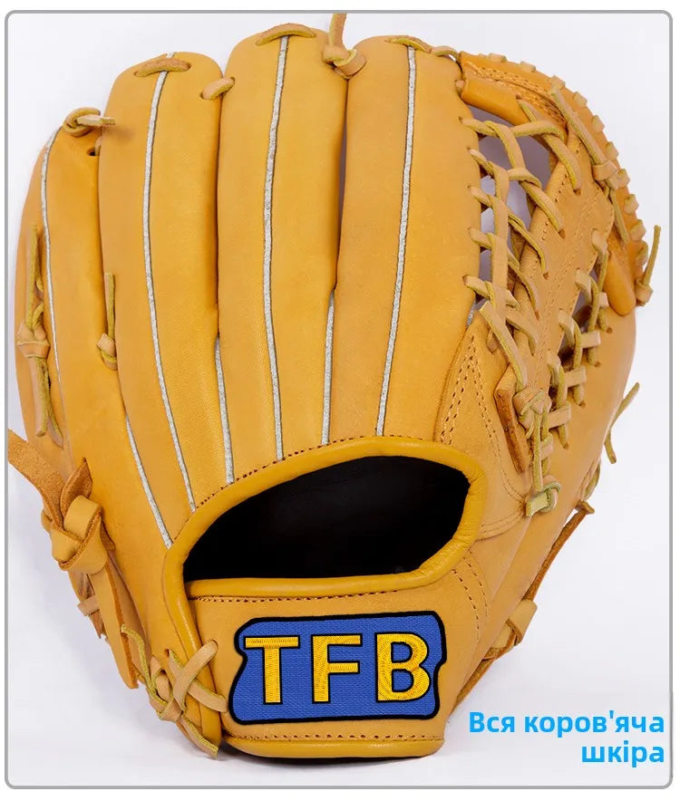 Full ain Leather Baseball Glove Sofall Mitt Profional cher Adult Youth Junior Player Fi's Handwear