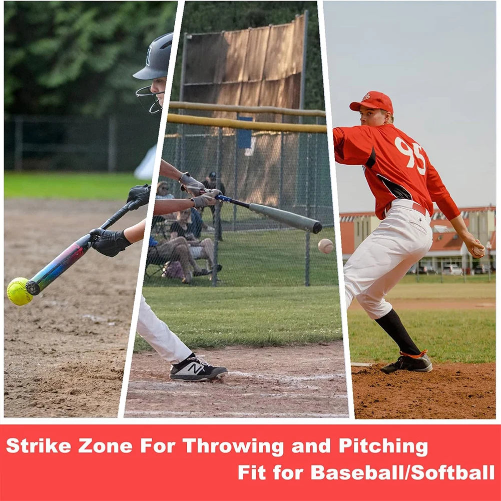 Baseball Softball Practice Net with Adjustable Strike Zone Target Batting Net Baseball Target Net for Batting Hitting Pitching