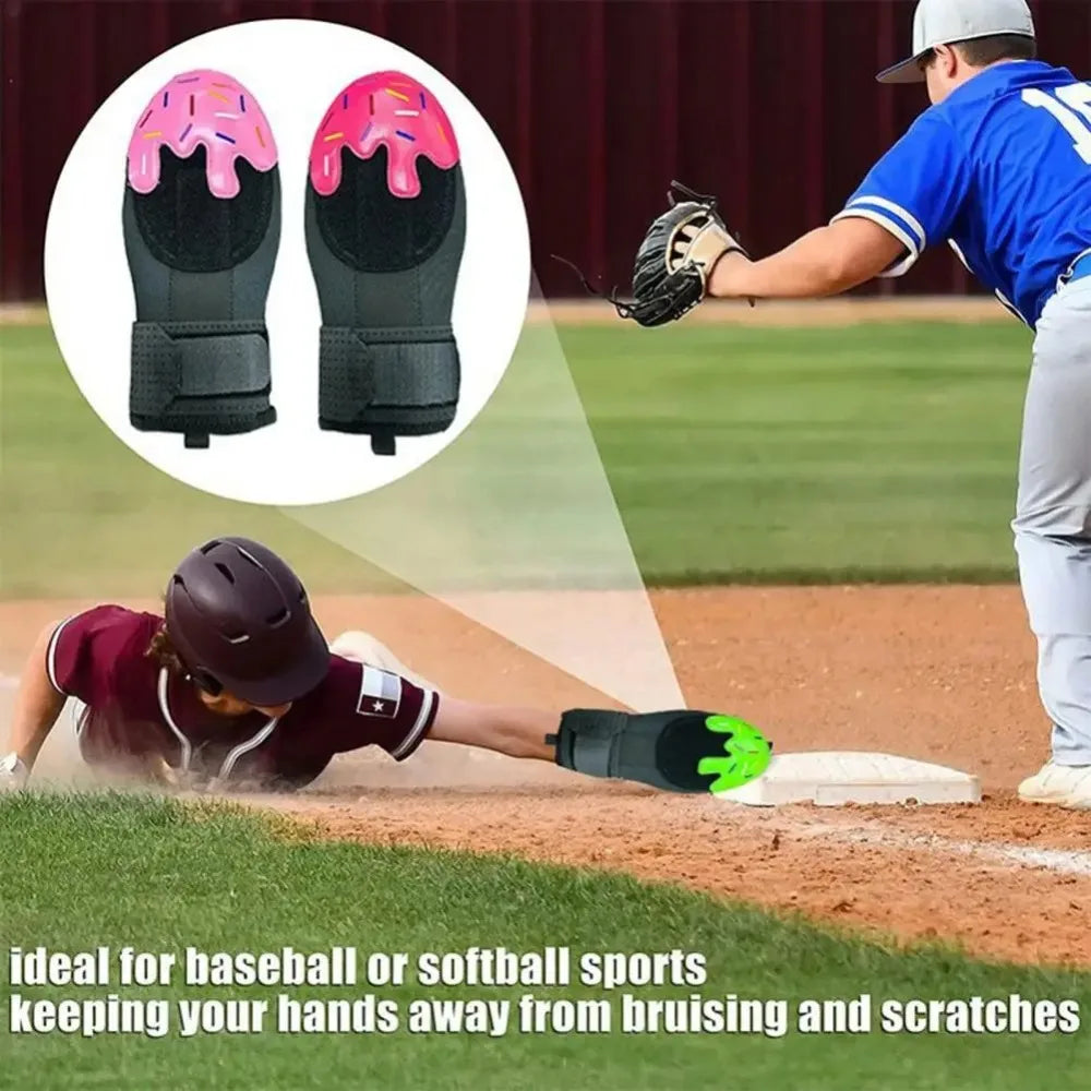 Icecream Baseball Sliding Mitt Glove Left Right Universal Protective Glove Compression Strap Adjustable Wrist Softball Glove
