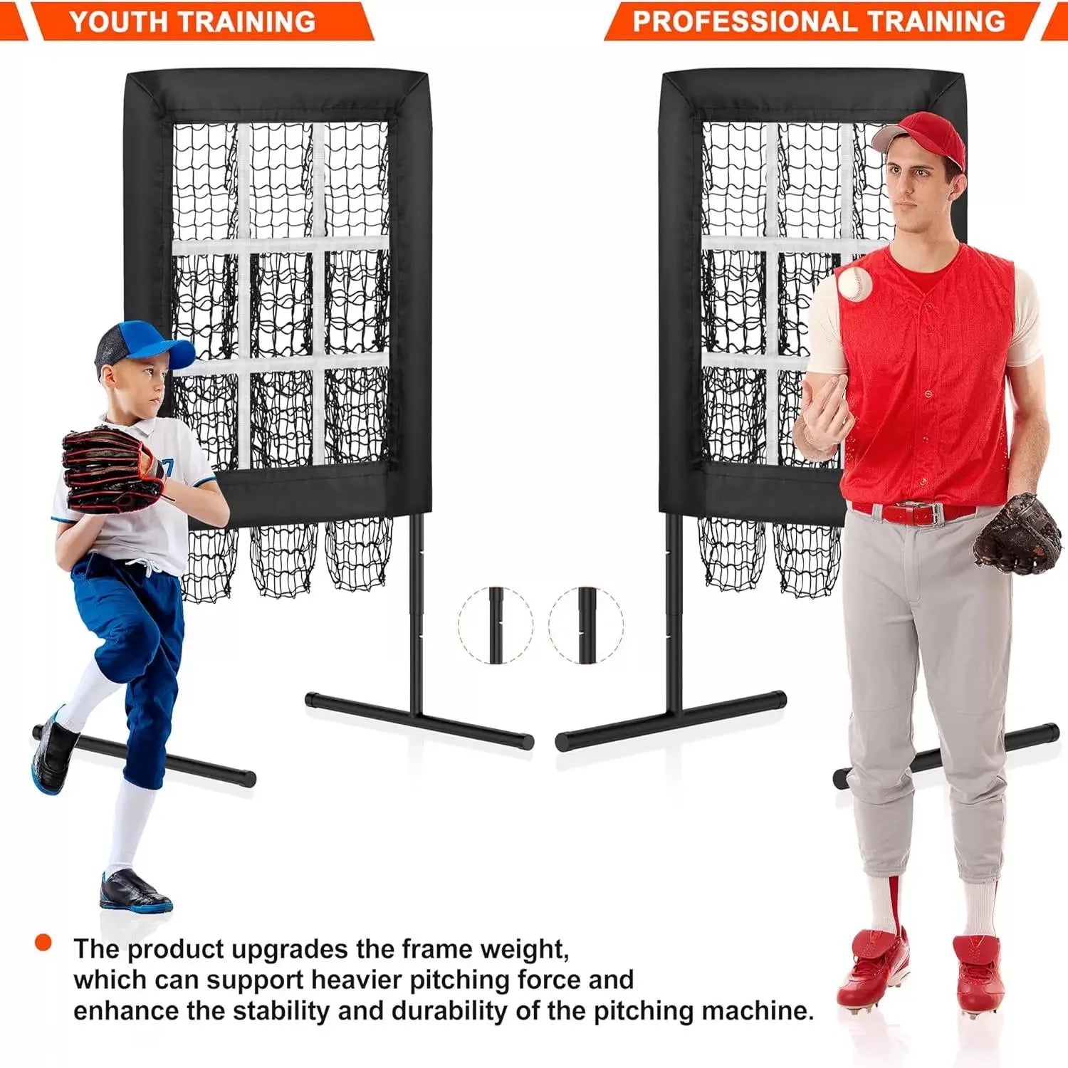 Baseball Nine-Grid Pitching Practice Net with Good Ball Area Trainer for Baseball Training