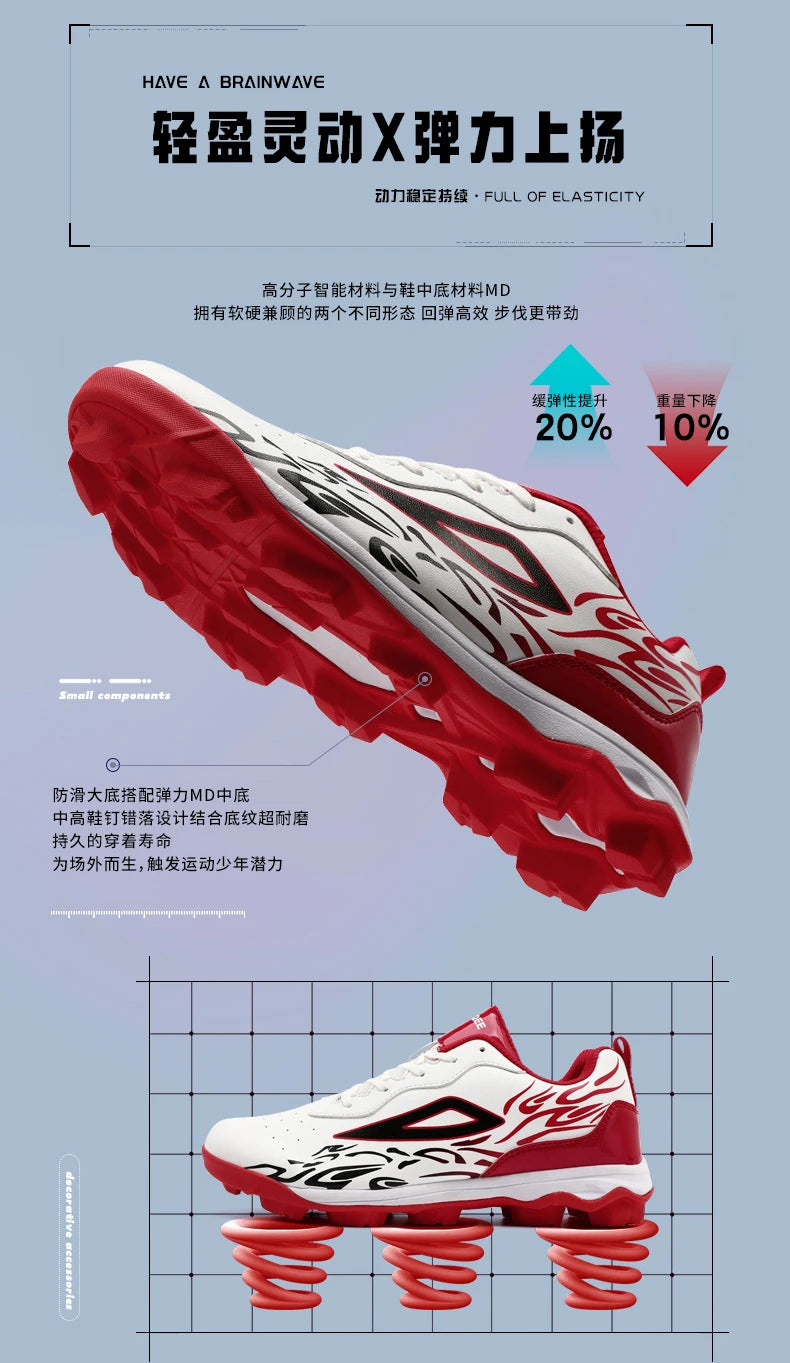 2025 New Men Baseball Sneakers Professional Softball Sport Shoes Non Slip Spiked Sneakers Comfortable Baseball Training Shoes
