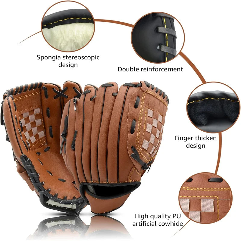 Outdoor Sport Baseball Glove Softball Practice Equipment Size 9.5/10.5/11.5/12.5 Left Hand For Kids/Adults Man Woman Training