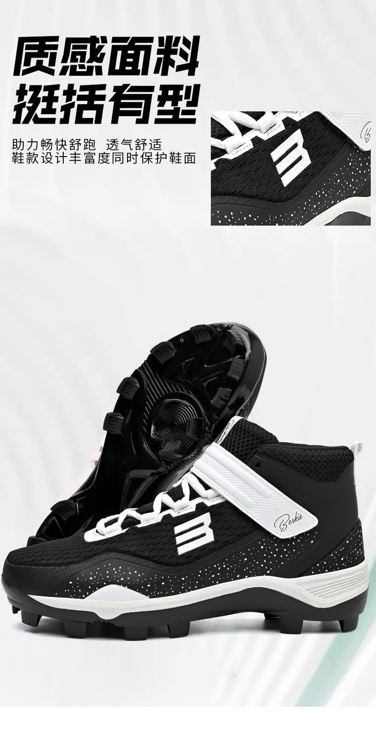 Mens Baseball Shoes Outdoor Court Shoes Mens Slip On Sneakers Breathable Fitness Trainers Shoes High Color Ballerinas