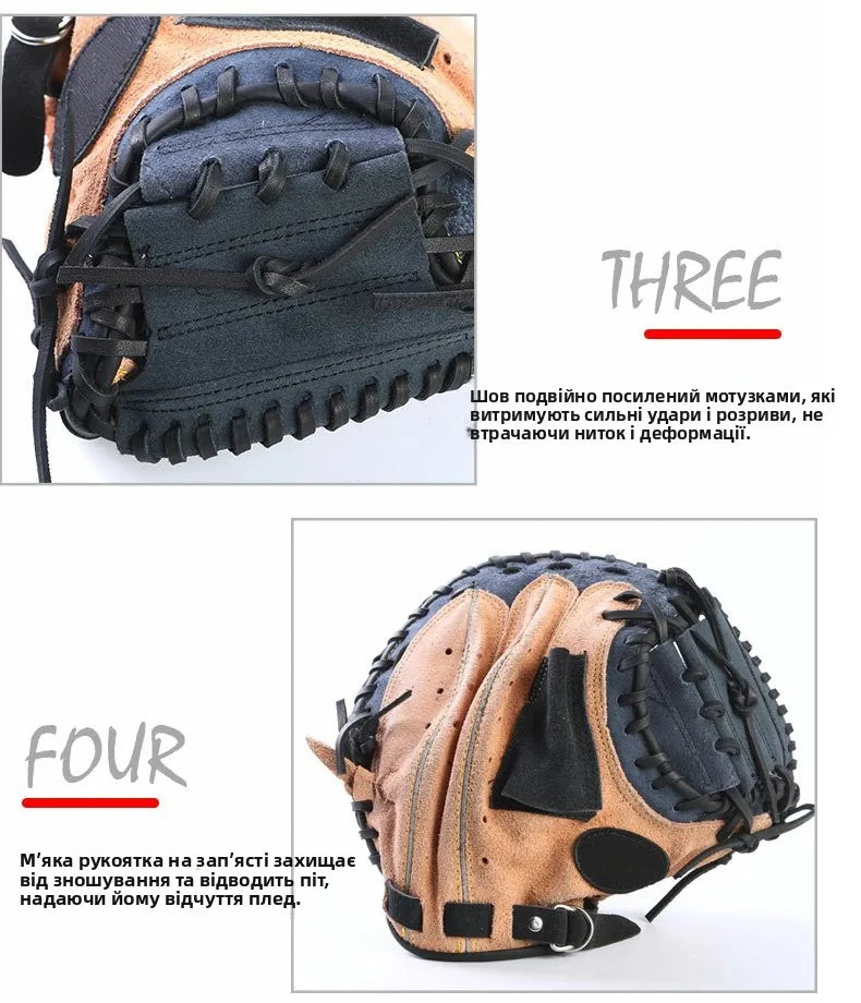 Profional Baseball Gloves Leather Adult Infield Pitcher Sofall Gloves Full Cowhide Training Sports Fans Supplies