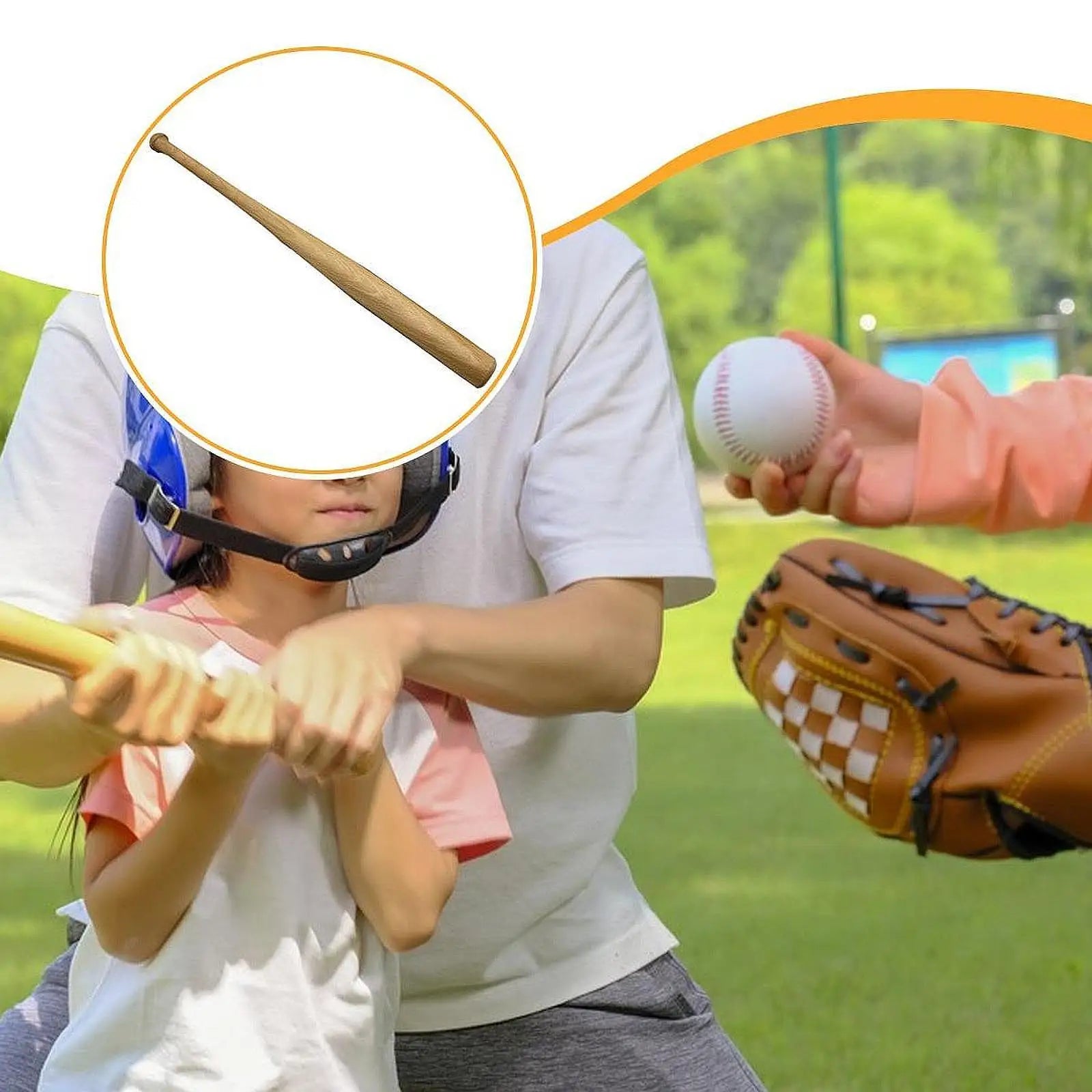 Wood Baseball Bat Baseball Stick Equipment Versatile 18 inch Comfortable Grip