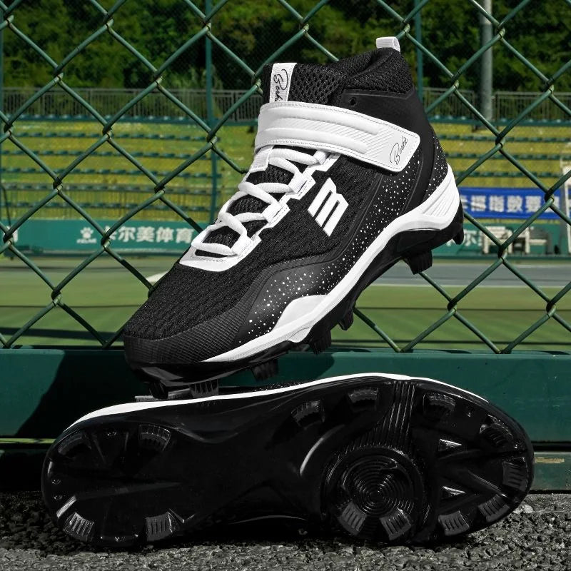 2025 New Baseball shoes Man Black White Sports Shoes Men Breathable Outdoor Lawn Court Shoes Anti Slip Baseball Training Shoe
