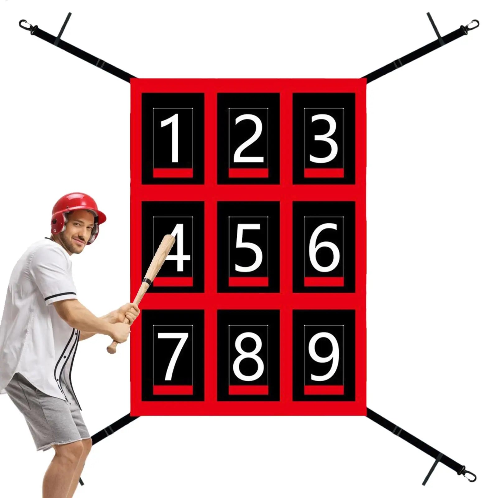 Pitching Net With Strike Zone Softball Accessories For Practice Baseball & Softball Batting Aid Pitching Adjustable Target Net