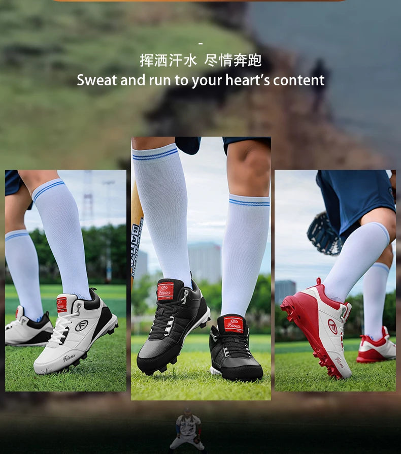 Big Size 38-47 Baseball Shoes for Men Professional Softball Sneakers Non Slip Outdoor Spiked Sneakers Baseball Training Shoes