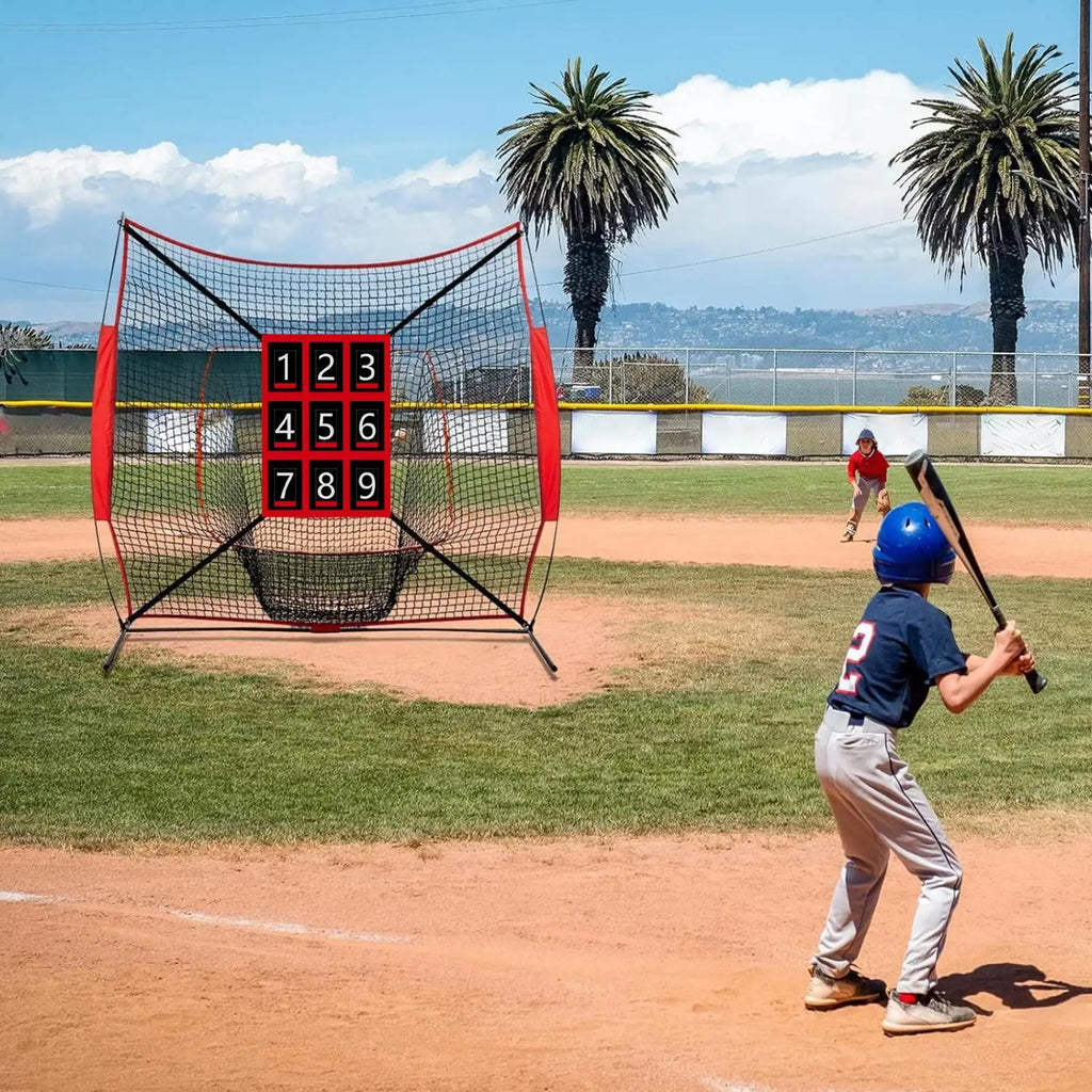 Pitching Net With Strike Zone Softball Accessories For Practice Baseball & Softball Batting Aid Pitching Adjustable Target Net