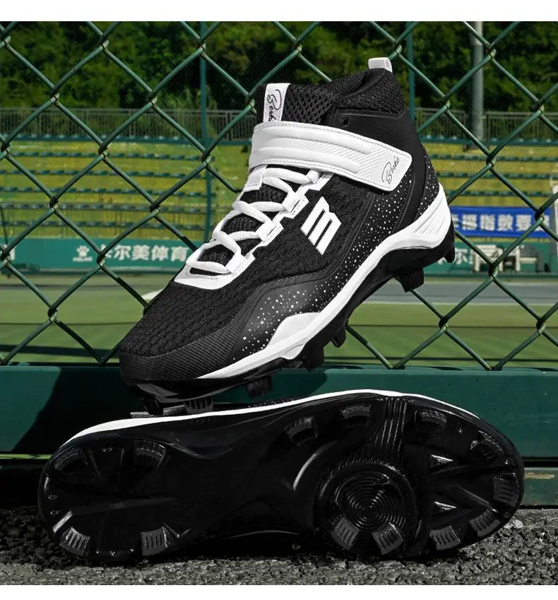 Mens Baseball Shoes Outdoor Court Shoes Mens Slip On Sneakers Breathable Fitness Trainers Shoes High Color Ballerinas