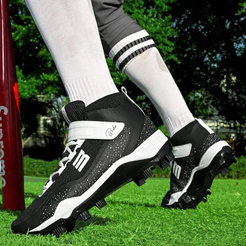 Big Size 40-47 Men Baseball Sneakers Professional Softball Shoes Non Slip Outdoor Spiked Sneakers Men Baseball Training Shoes