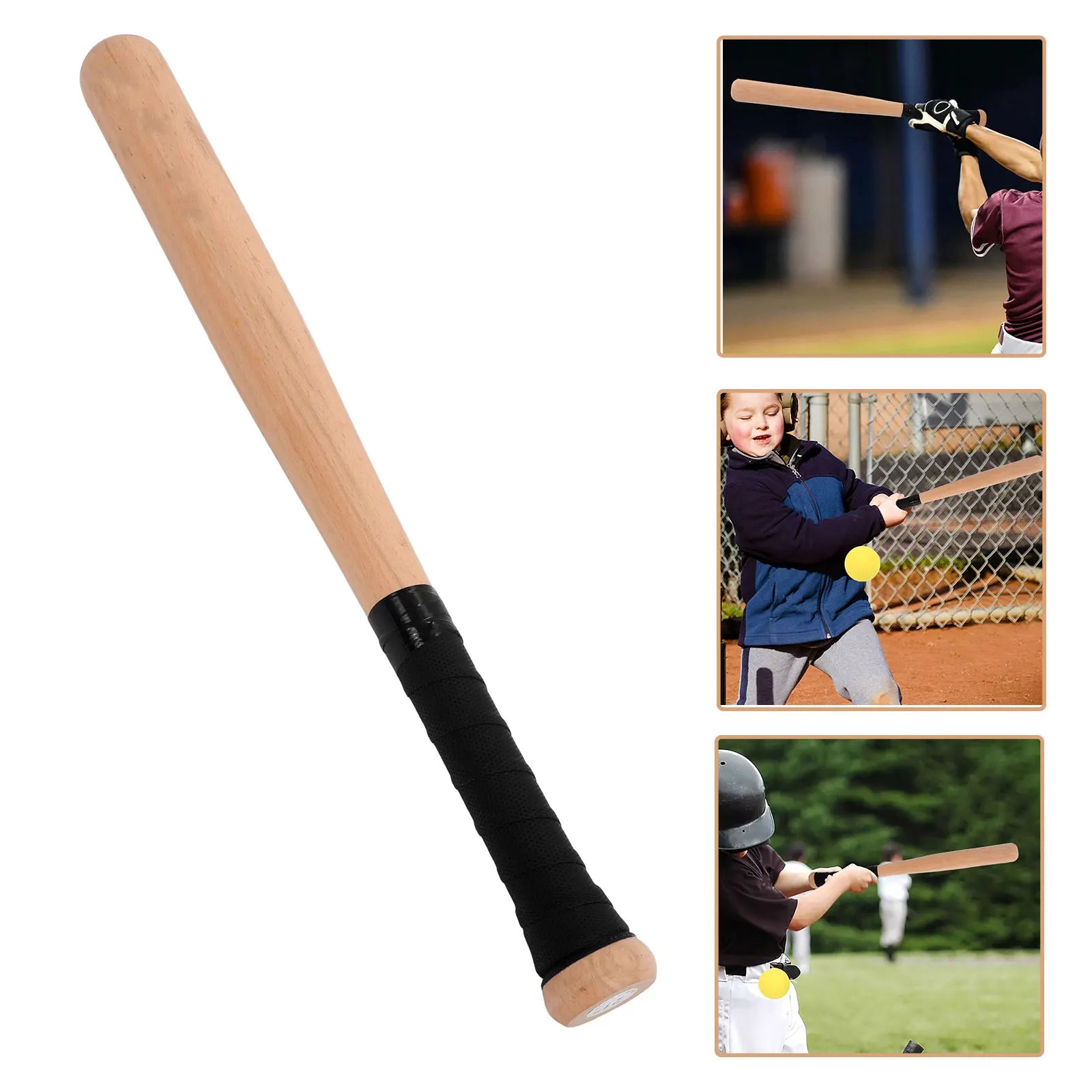 Solid Wood Bat 54cm Natural Color Sports Baseball Bat for s Teens Adults Portable Training Sports Equipment