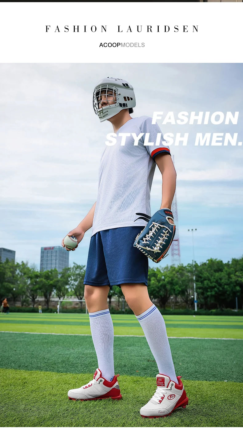 Big Size 38-47 Baseball Shoes for Men Professional Softball Sneakers Non Slip Outdoor Spiked Sneakers Baseball Training Shoes