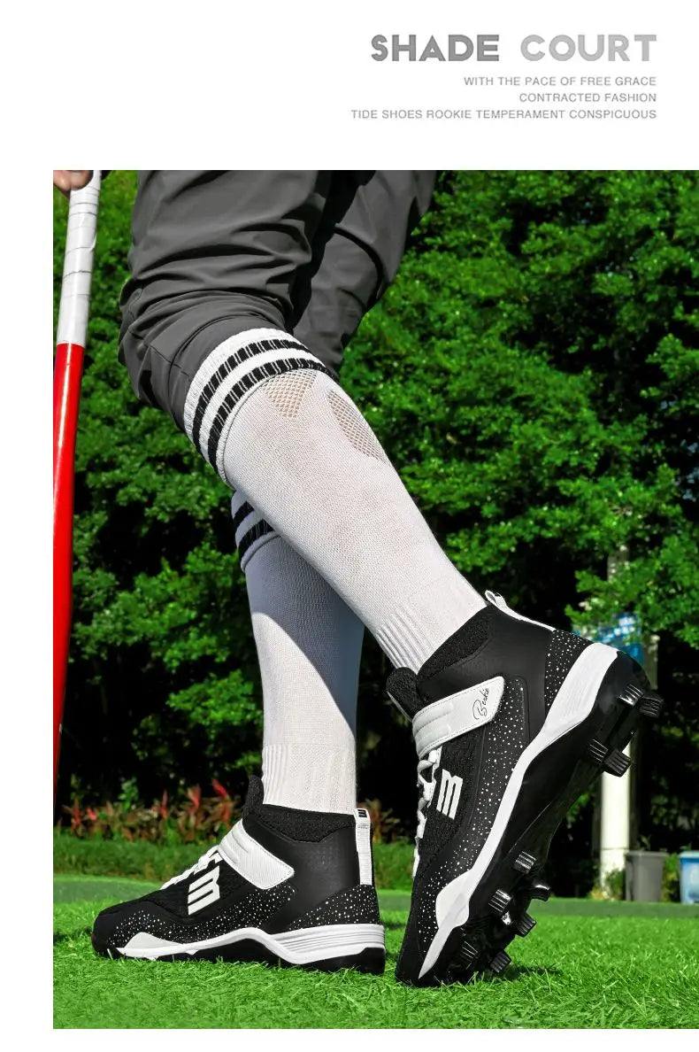 Mens Baseball Shoes Outdoor Court Shoes Mens Slip On Sneakers Breathable Fitness Trainers Shoes High Color Ballerinas