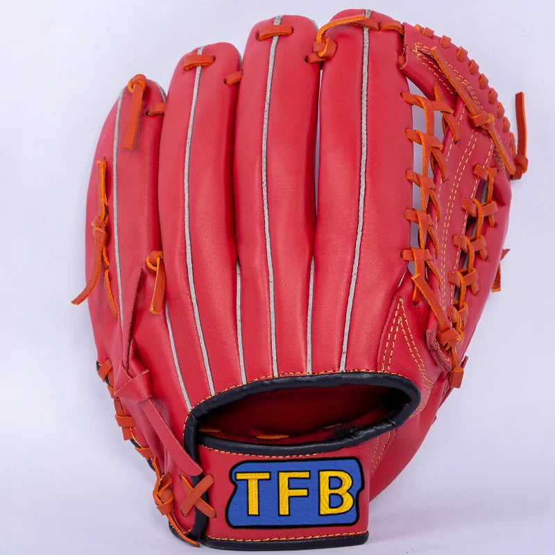 Full ain Leather Baseball Glove Sofall Mitt Profional cher Adult Youth Junior Player Fi's Handwear