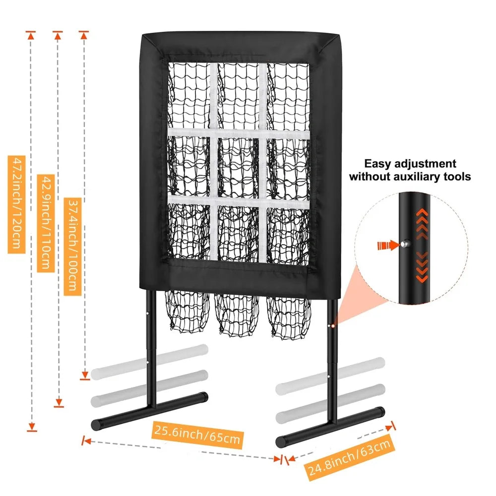 Baseball Nine-Grid Pitching Practice Net with Good Ball Area Trainer for Baseball Training