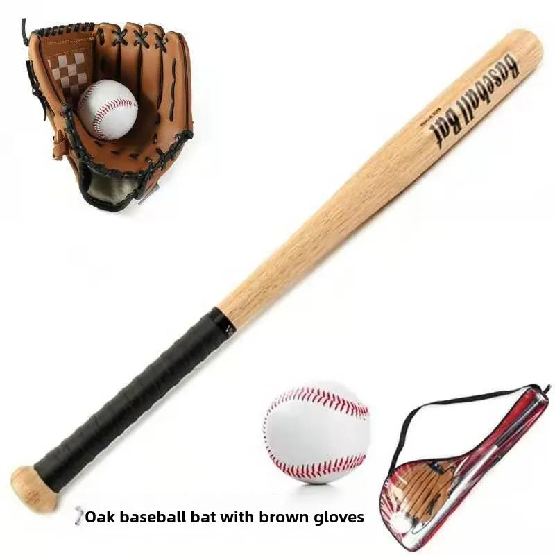 Beginner Children's Baseball Equipment Set Aluminum Alloy Hawthorn Wood Oak Training Baseball Bat Gloves Youth Bapa