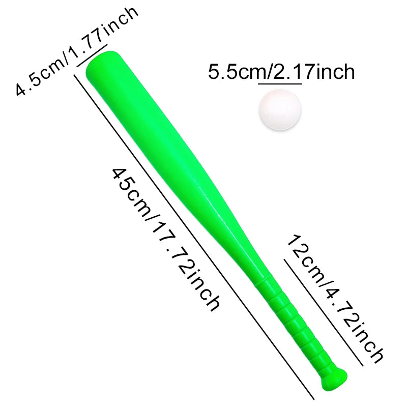 Baseball Set Colorful Plastic Baseball Bat with Ball Outdoor Park Portable Lightweight Fun Sport Game Batting Skill Practice ZYF