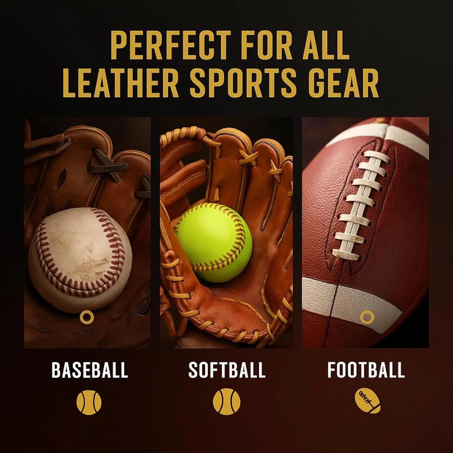 Glove Leather Conditioner - Use on Baseball Gloves, Softball Gloves, and Other Leather Sports Equipment Portable