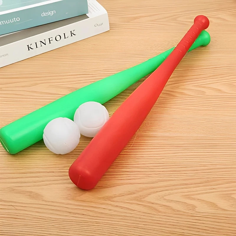 1set Mini Baseball Bat Plastic Lightweight Outdoor Indoor Sports Fitness Goods Morning Exercises Training Prop Leisure Game TMZ
