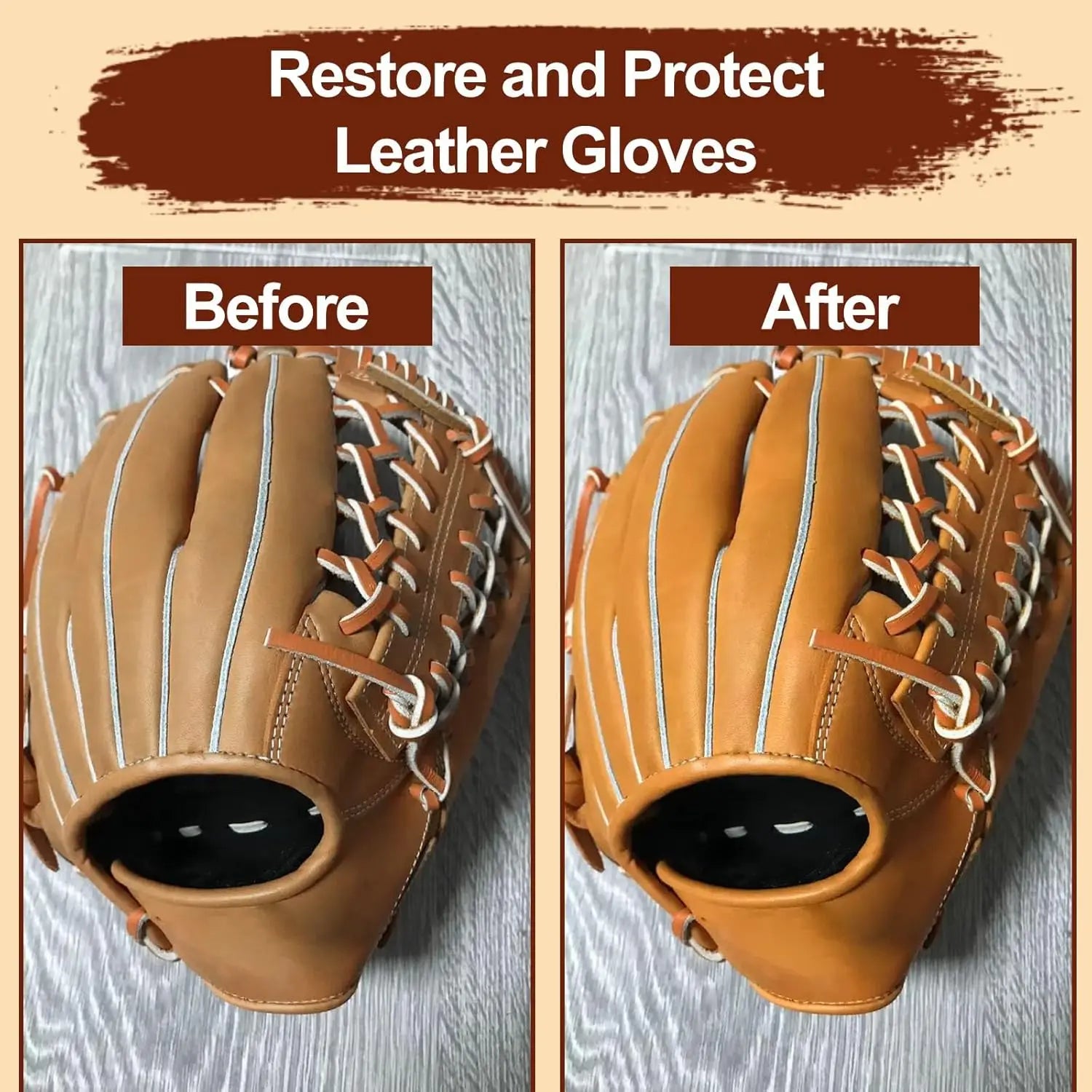 Glove Leather Conditioner - Use on Baseball Gloves, Softball Gloves, and Other Leather Sports Equipment Portable