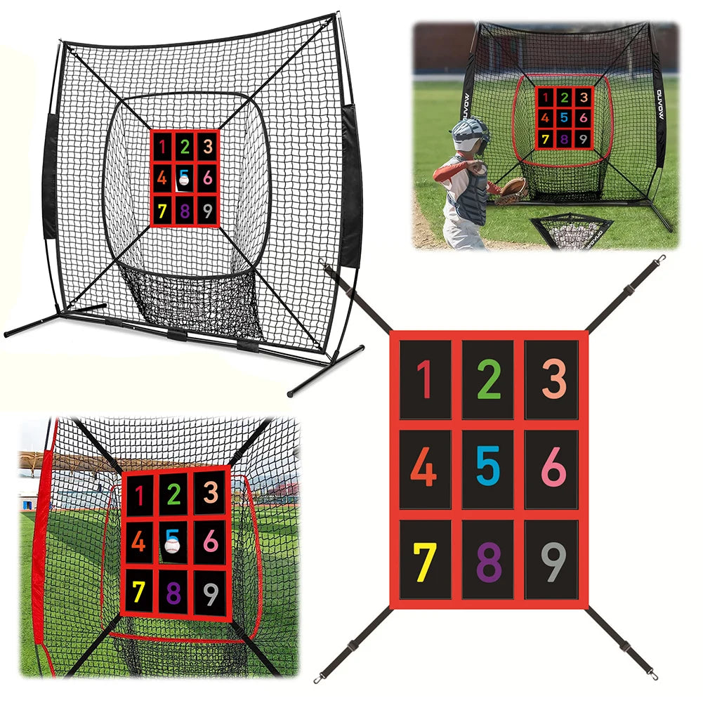 Baseball Softball Practice Net with Adjustable Strike Zone Target Batting Net Baseball Target Net for Batting Hitting Pitching