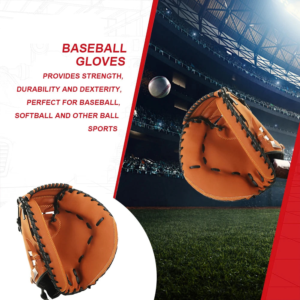 Baseball Glove PU Leather Baseball Mitt Thicken Baseball Fielding Glove Wear-resistant Softball Glove for Youth Adults Practice