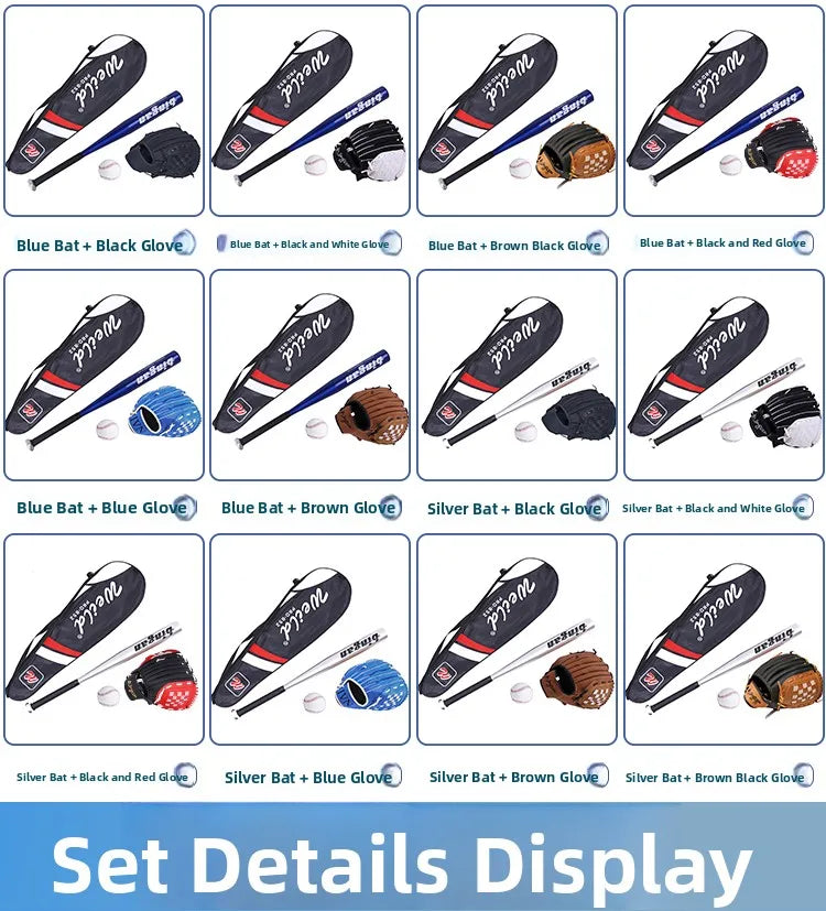 Children's Baseball Set Practice Bat Sofall Glove Home Run Base Ball Equipment for Kids Sports Fitn Fans Supplies