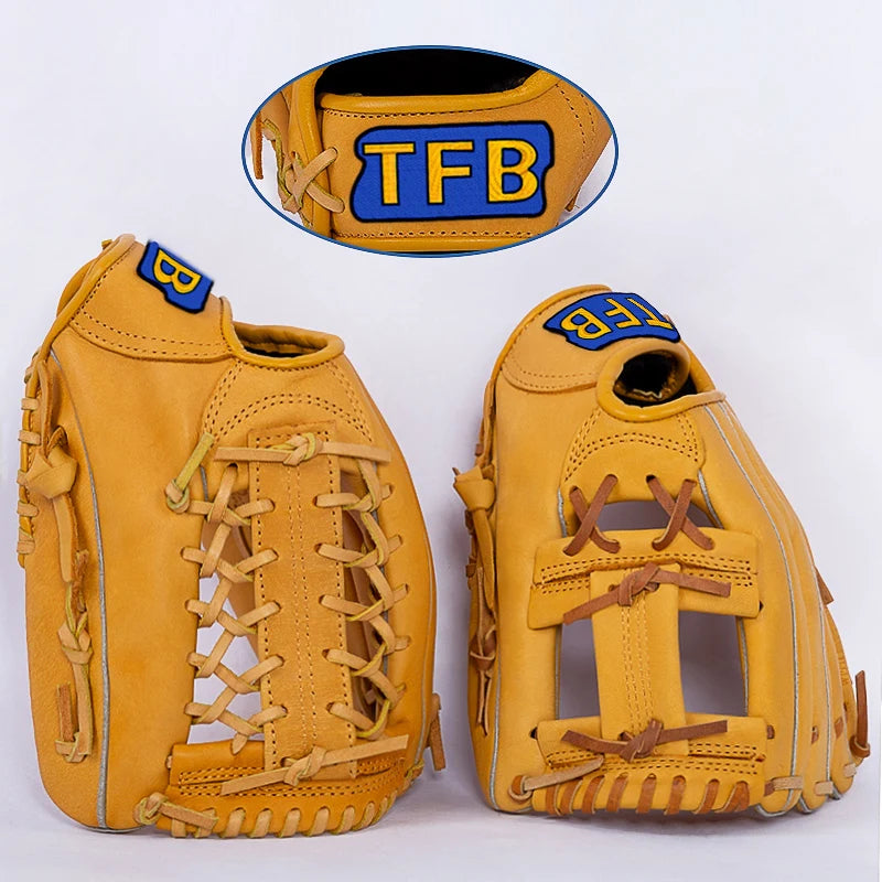 Full ain Leather Baseball Glove Sofall Mitt Profional cher Adult Youth Junior Player Fi's Handwear
