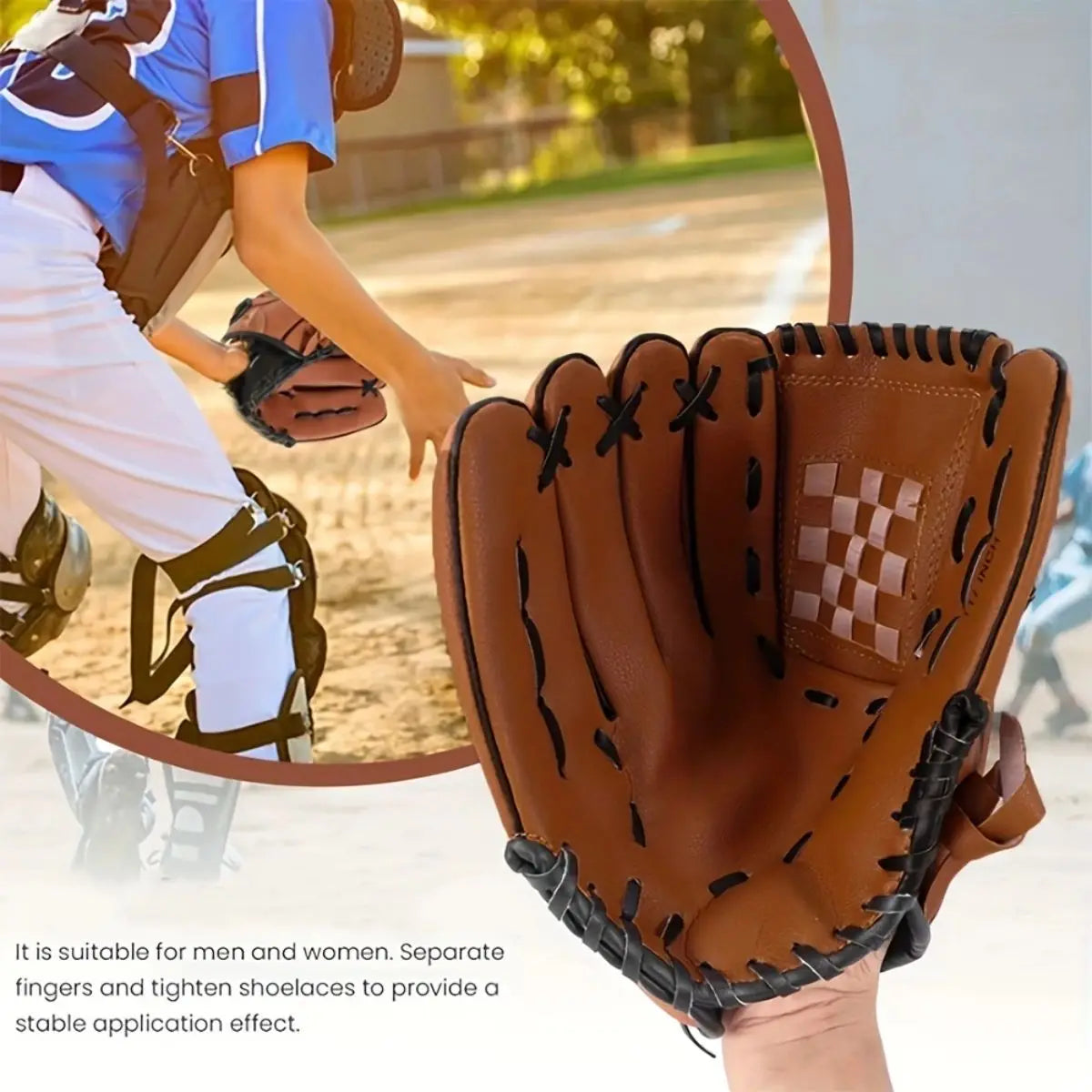 Baseball Glove for Adults & Youth 9.5-12.5 Inch Training Outfield Mitt Premium Synthetic Leather Baseball Softbal
