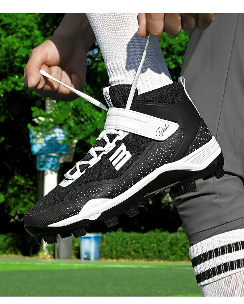 Mens Baseball Shoes Outdoor Court Shoes Mens Slip On Sneakers Breathable Fitness Trainers Shoes High Color Ballerinas