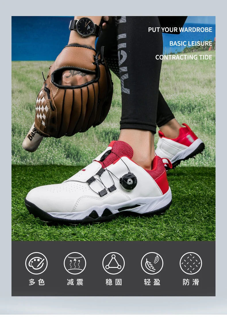 New Style Couple Baseball Shoes Non Slip Outdoor Spiked Sneakers Comfortable Softball Training Shoes Low Top Outdoor Sneakers