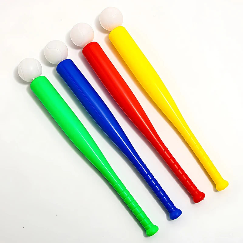 Baseball Set Colorful Plastic Baseball Bat with Ball Outdoor Park Portable Lightweight Fun Sport Game Batting Skill Practice ZYF