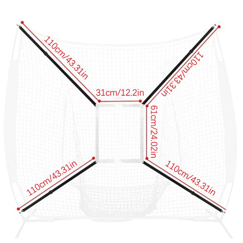 New 1PC Baseball Backstop Net Portable Baseball Practice Net Hitting Pitching Batting Training Net Baseball Accessories