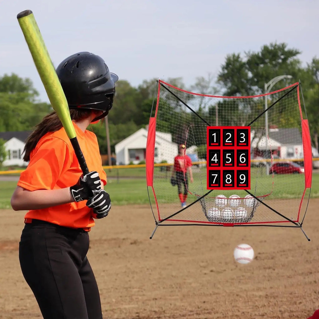 Pitching Net With Strike Zone Softball Accessories For Practice Baseball & Softball Batting Aid Pitching Adjustable Target Net