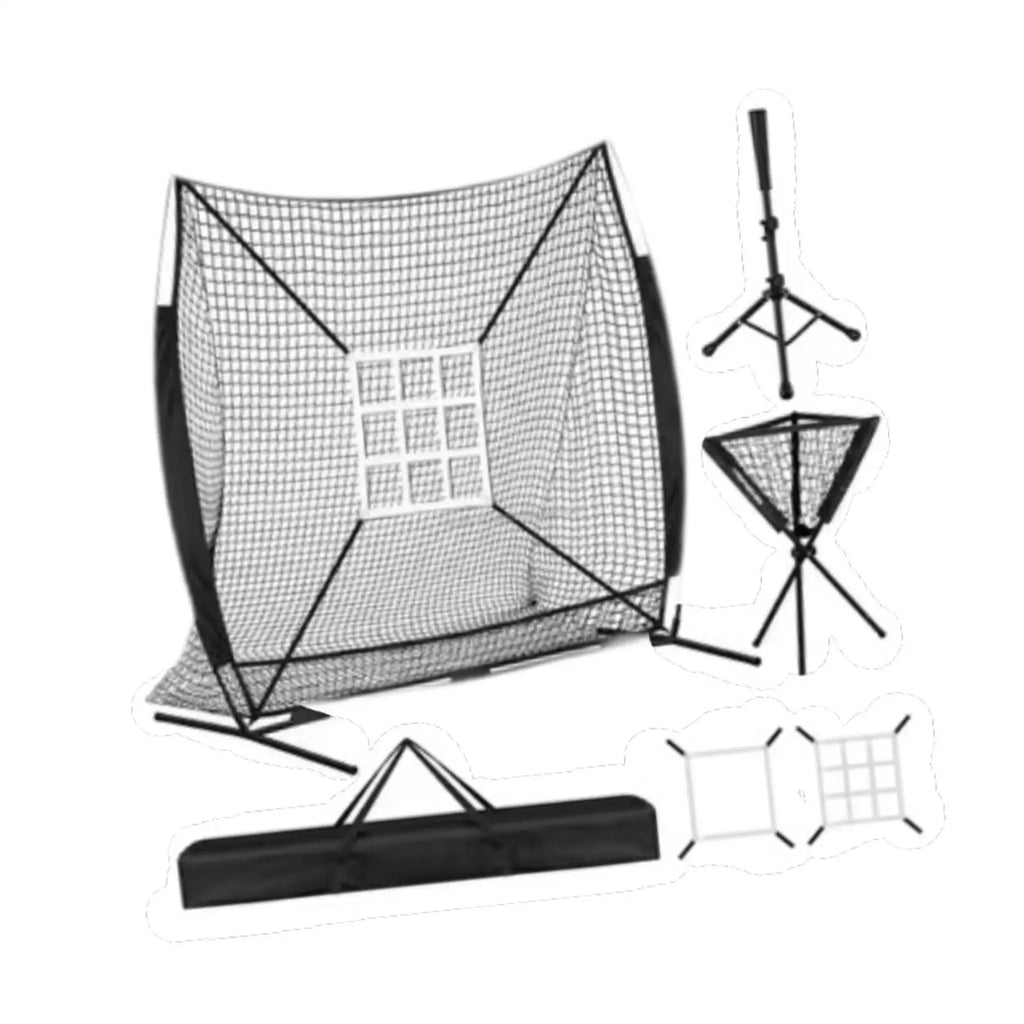 Baseball Softball Net 7x7 Ft Lightweight with Strike Zone, Tee,