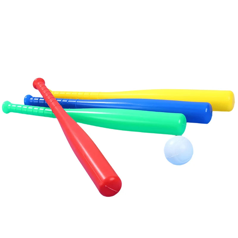 Baseball Set Colorful Plastic Baseball Bat with Ball Outdoor Park Portable Lightweight Fun Sport Game Batting Skill Practice ZYF