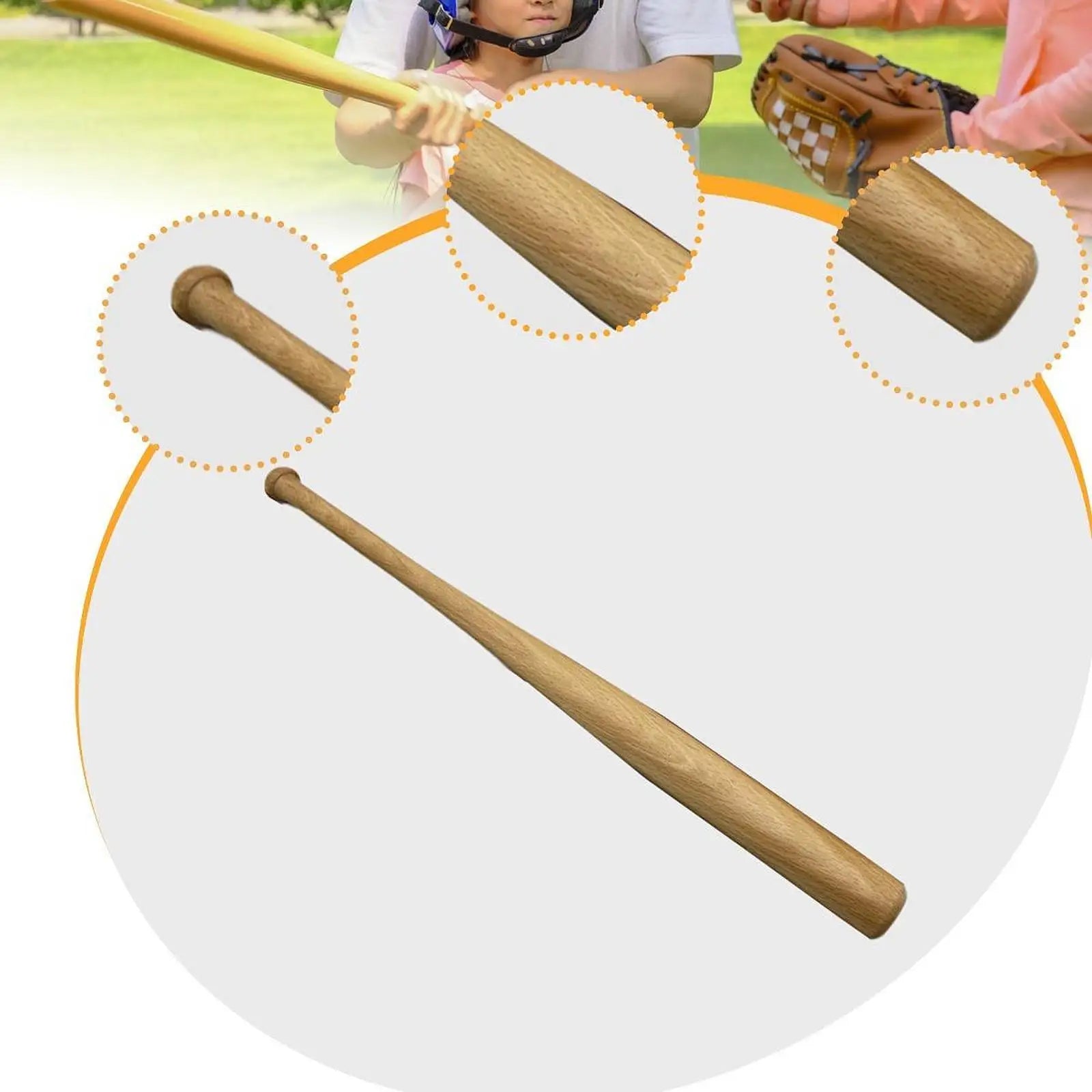 Wood Baseball Bat Baseball Stick Equipment Versatile 18 inch Comfortable Grip
