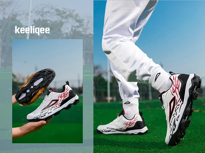 2025 New Men Baseball Sneakers Professional Softball Sport Shoes Non Slip Spiked Sneakers Comfortable Baseball Training Shoes
